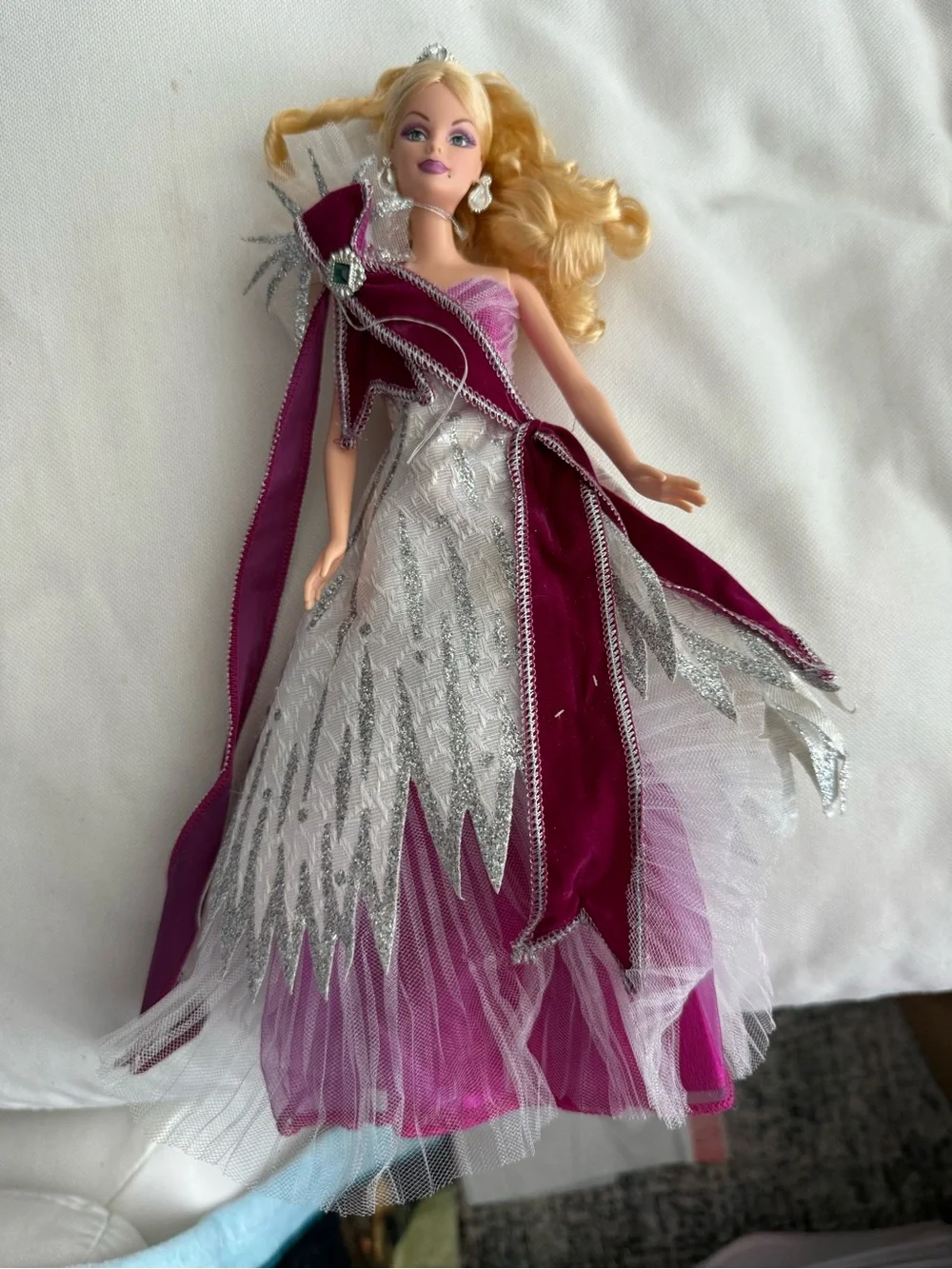 Barbie Magenta and Silver Ball Gown Doll